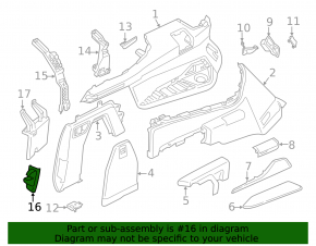 BMW X7 G07 19-25 Black Lower Left Trunk Door Lock Trim