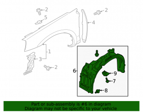 Front left fender liner for Mitsubishi Galant 2011