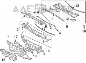 Wiper pan metal Lexus RX300 RX330 RX350 RX400h 04-09