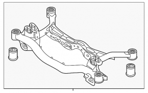 Subframe rear VW Tiguan 18- fwd, rusty