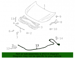 Nissan Sentra 20-24 Hood Release Cable