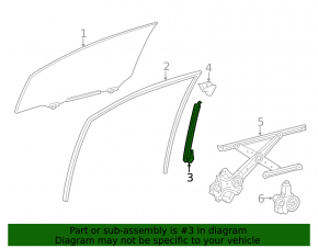 Front left door glass guide Lexus CT200h 11-17