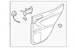 Rear left door panel, Lexus IS250 IS350 06-08, beige leather