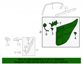 Rear left door panel, Lexus IS250 IS350 06-08, beige leather