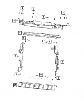 Upper radiator deflector Jeep Cherokee KL 19- 2.0, 3.2