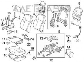 Passenger seat Toyota Avalon 13-18 without airbag, leather black, without control
