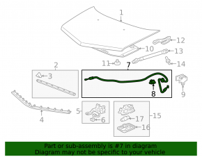 07-13 Acura MDX Hood Release Cable with Handle