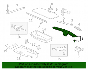 Acura MDX 14-20 trunk opening trim with aluminum inserts