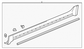 Right threshold Chevrolet Equinox 18- structure with seal