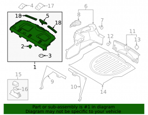 Rear shelf Kia Forte 4d 17-18 rest
