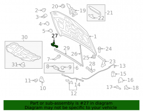 Seal wing hood-wing right Audi A4 B8 13-16 rest