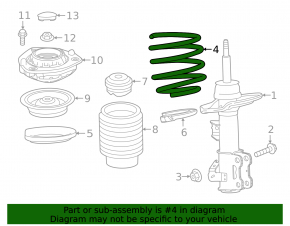Front right spring Chevrolet Camaro 16-