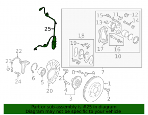ABS sensor front right Kia Soul 14-19