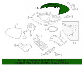 Left side mirror complete Porsche Cayenne 958 11-15 BSM