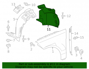 Front right rear mudguard liner Mercedes W166 ML/GLE 12-19
