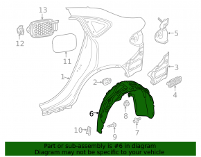 Rear right mudguard Mercedes GLC 16-22