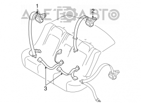 Rear left seat belt for Mazda3 03-09