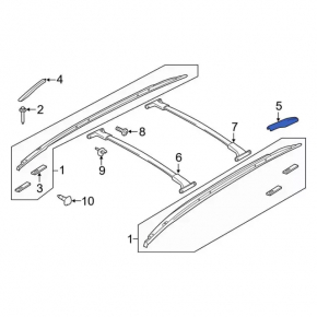 Front left longitudinal rail trim Ford Escape MK3 13-19 black