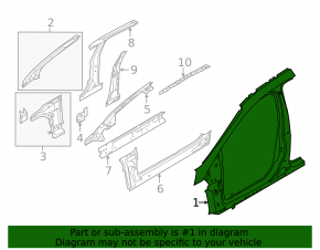 Left center pillar for Ford Focus mk3 11-18