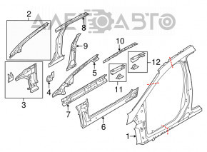 Left center pillar for Ford Focus mk3 11-18