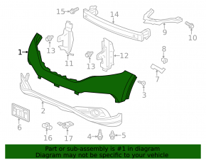 Front bumper bare upper part Honda CRV 12-14 prerest