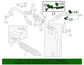 Upper turbo pipe for Audi A6 C8 19-25 3.0T (4 parts)