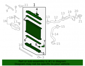 Radiator cooling water Toyota Avalon 13-18 3.5 defect honeycomb