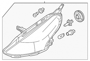 Right front headlight for Nissan Versa 2015-2019 (USA Restored)