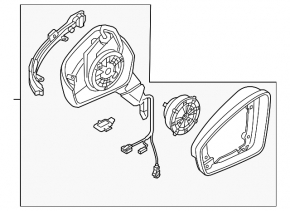 Left side mirror assembly VW Taos 22-25
