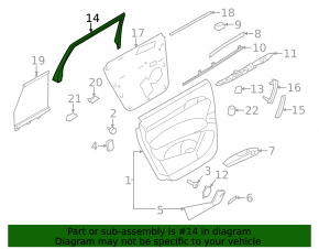 Door frame inner plastic rear left Audi Q7 4L 10-15