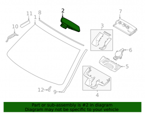 Interior mirror BMW X7 G07 19 - for standard alarm, auto-dimming, Home link
