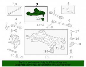 Upper rear right control arm with ball joint for Honda Accord 13-17