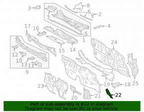 Inner left fender seal for Toyota Prius 50 Prime 17-22