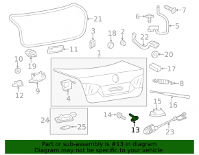 VW Jetta 19-24 trunk lid lock hook