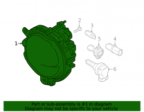 Fog light left PTF Mini Cooper F56 3d 14-19 halogen