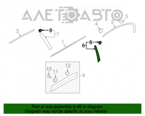 Subaru Outback 10-14 rear side door trim panel