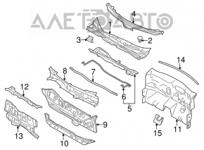 Plastic windshield wiper grille for Nissan Leaf 11-12