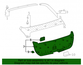 Lower tailgate trim for Toyota Prius 50 16-22, black, scratches