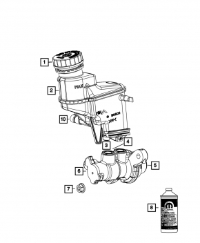Brake master cylinder with reservoir Fiat 500 12-19 type 1