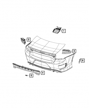 Rear bumper reflector right Dodge Charger 15-23 rest