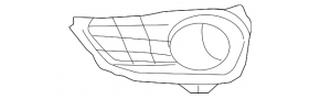 Right bumper grille Honda Pilot 19-22 under fog lights