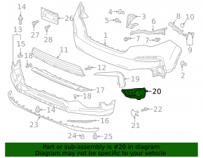 Right bumper grille Honda Pilot 19-22 under fog lights
