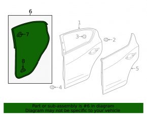 Door seal rear left Acura ILX 13-t