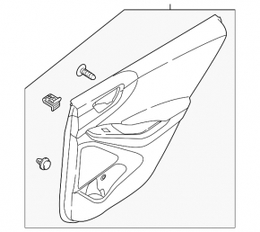 Door trim card rear right Hyundai Ioniq 20-22 black