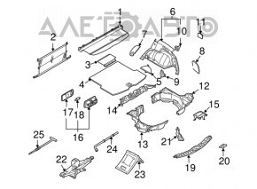 Trunk opening trim Infiniti FX35 FX45 03-08