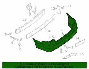 Rear bumper bare Nissan Sentra 16-19 rest