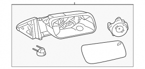 Right side mirror assembly Ford Flex 09-12 prerest 3 pins, structure