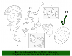 Brake hose rear left Lexus IS 14-20 RWD
