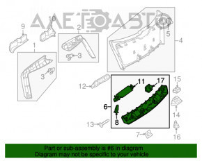 Lower tailgate trim Mercedes GLC 16-22 black