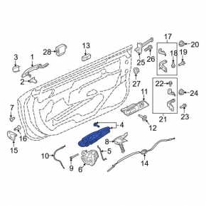Front right door handle mechanism Ford Mustang mk6 15-